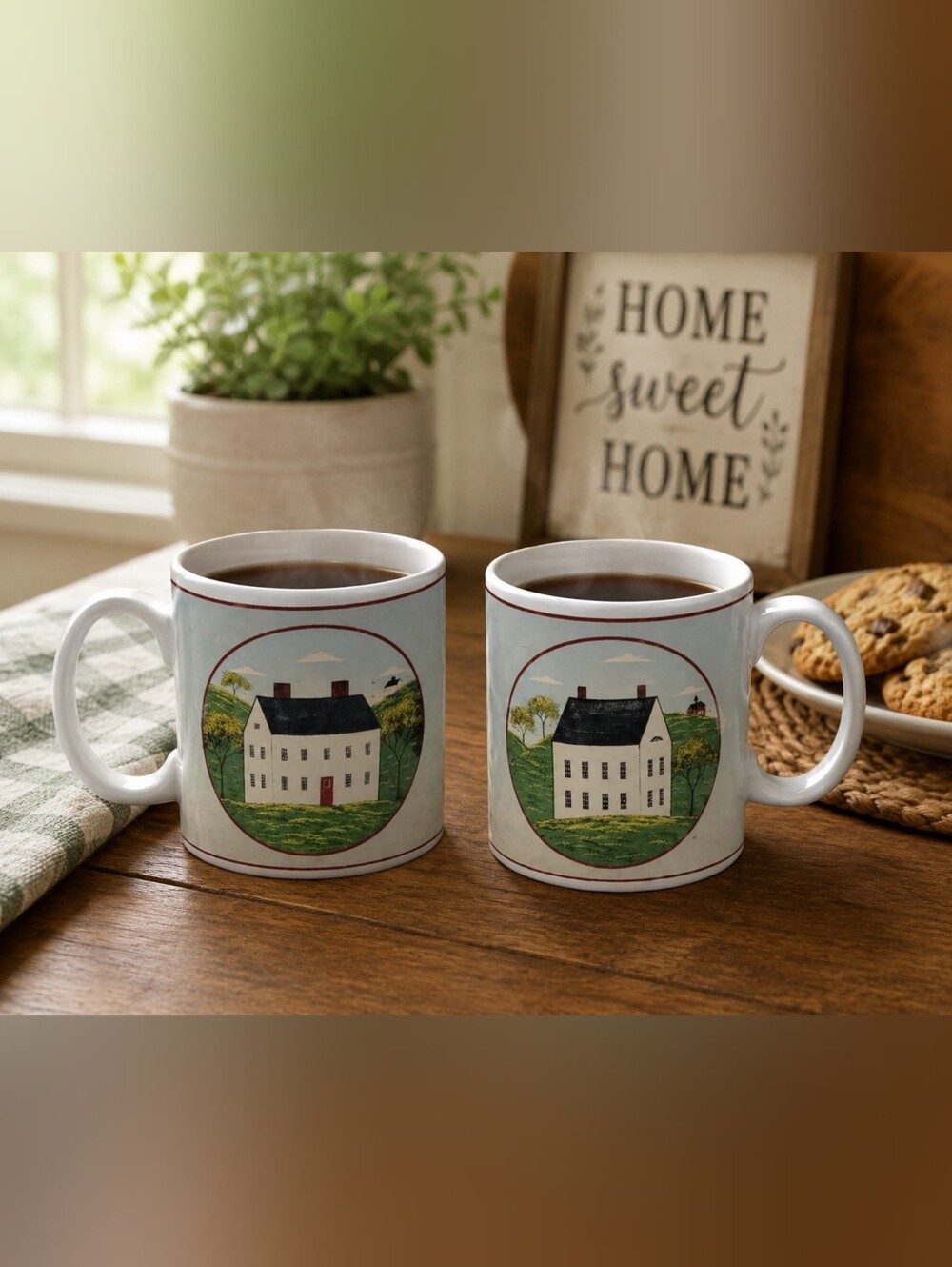 2 Sakura Brandon House Country Life Decorative Coffee Mugs-Warren Kimble